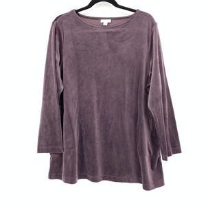 Pure J. Jill XLP Velour Top, Purple